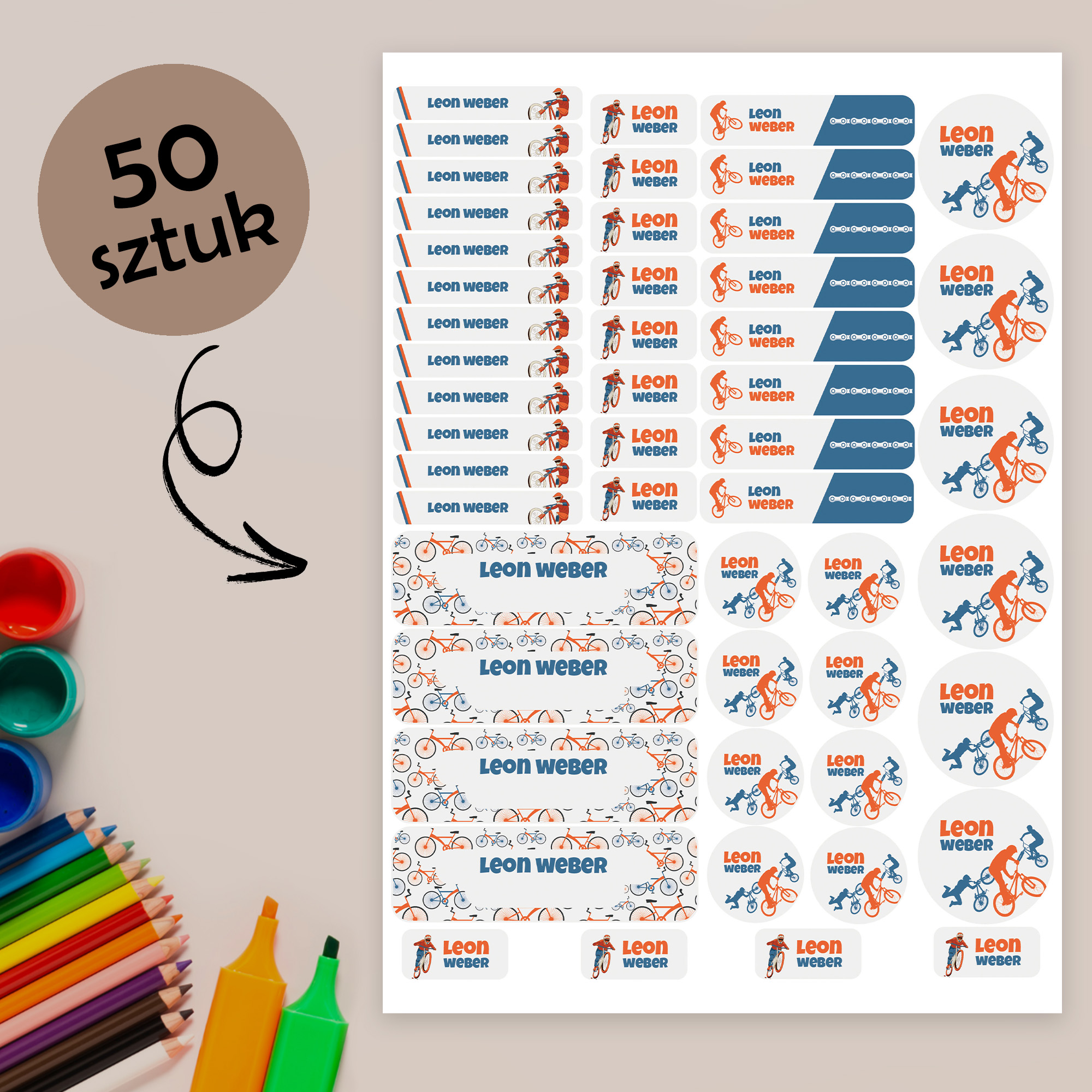 Naklejki imienne wodoodporne – zdjęcie 1