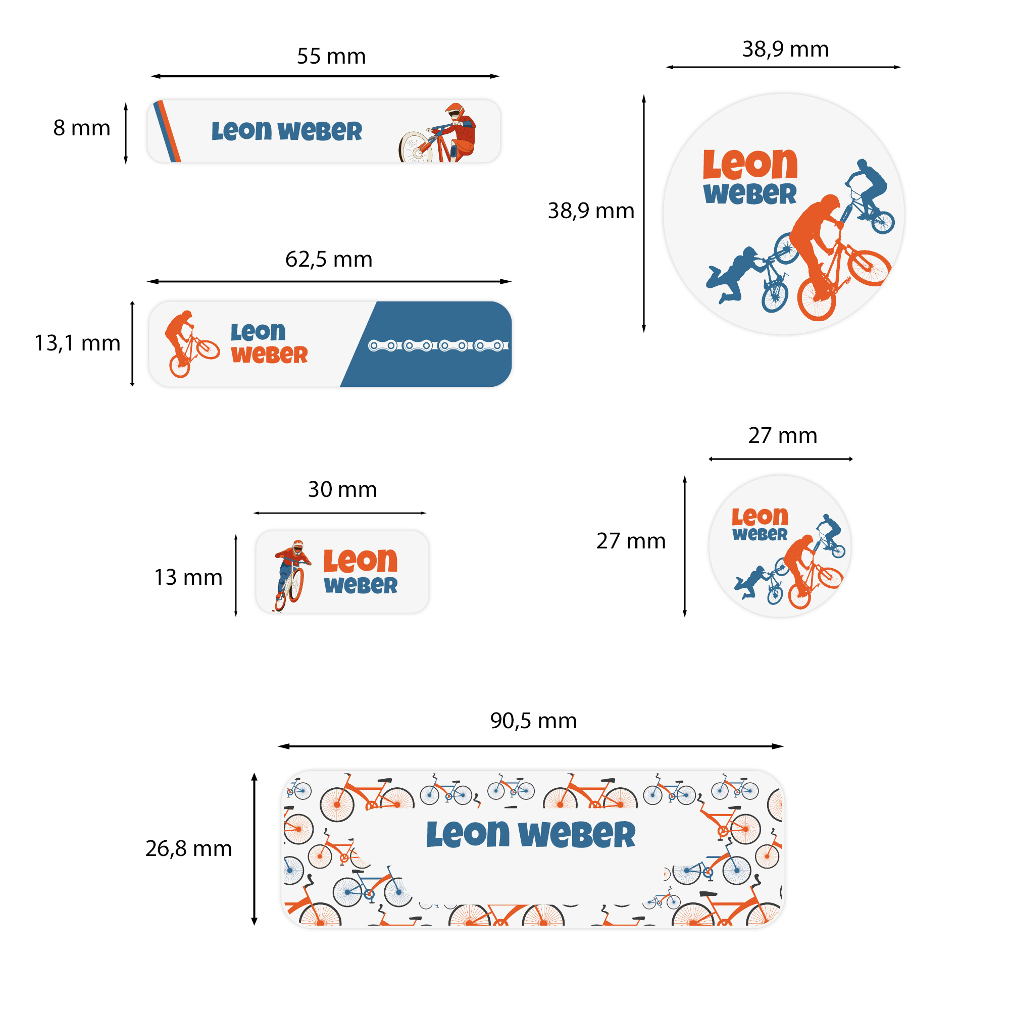 Naklejki imienne wodoodporne – zdjęcie 2