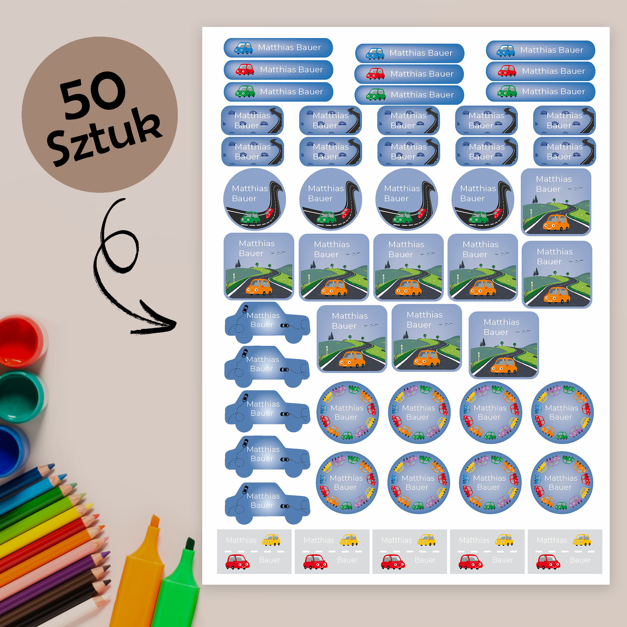 Naklejki imienne wodoodporne – zdjęcie 1