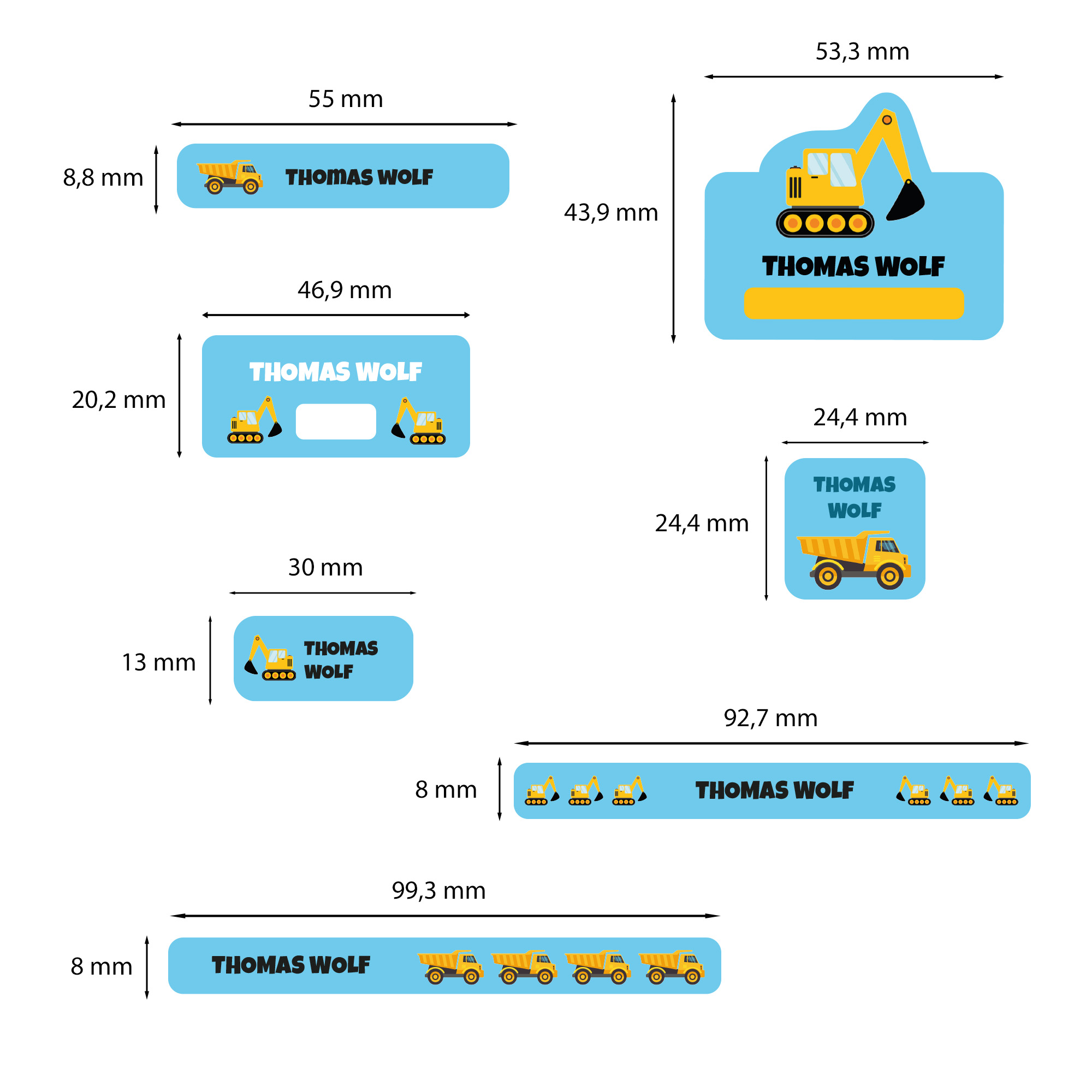 Naklejki imienne wodoodporne – zdjęcie 2
