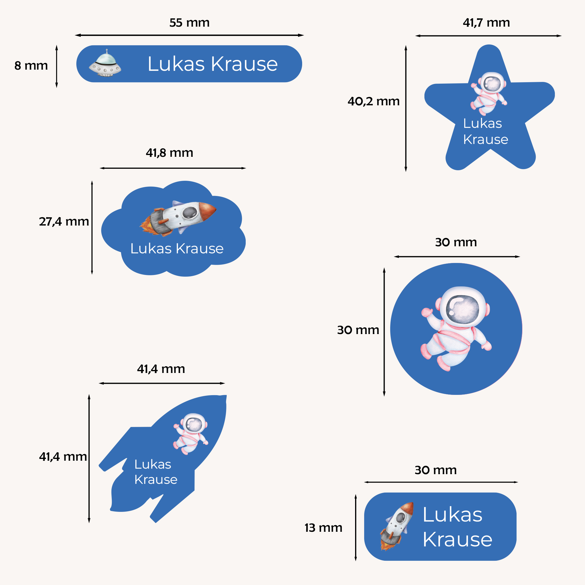 Naklejki imienne wodoodporne – zdjęcie 2