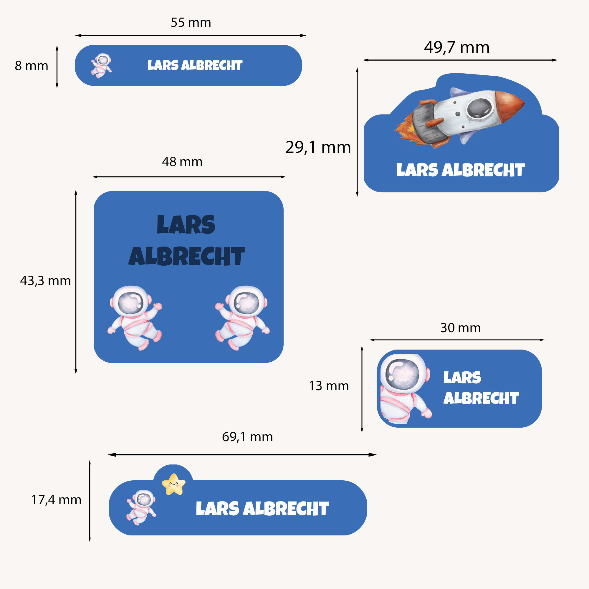 Naklejki imienne wodoodporne – zdjęcie 2