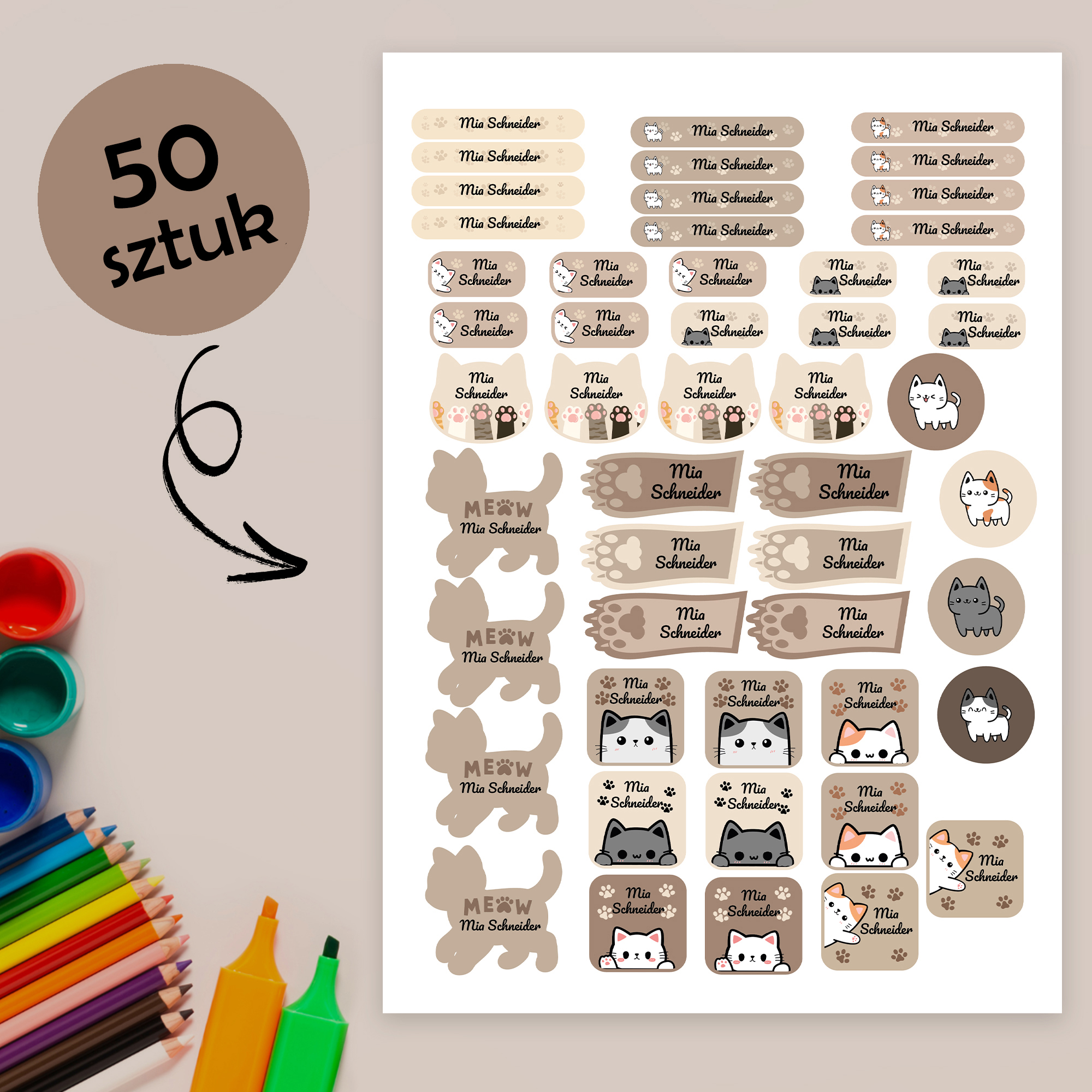 Naklejki imienne wodoodporne – zdjęcie 1