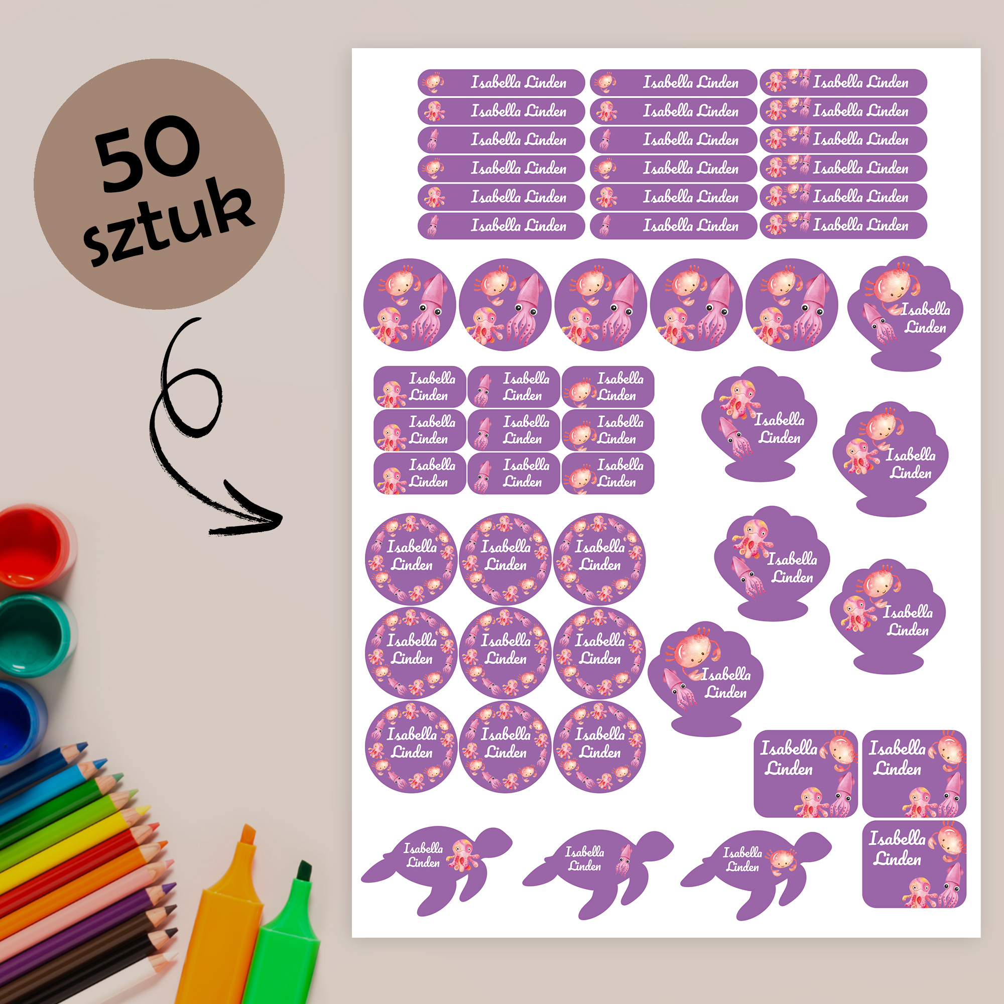 Naklejki imienne wodoodporne – zdjęcie 1