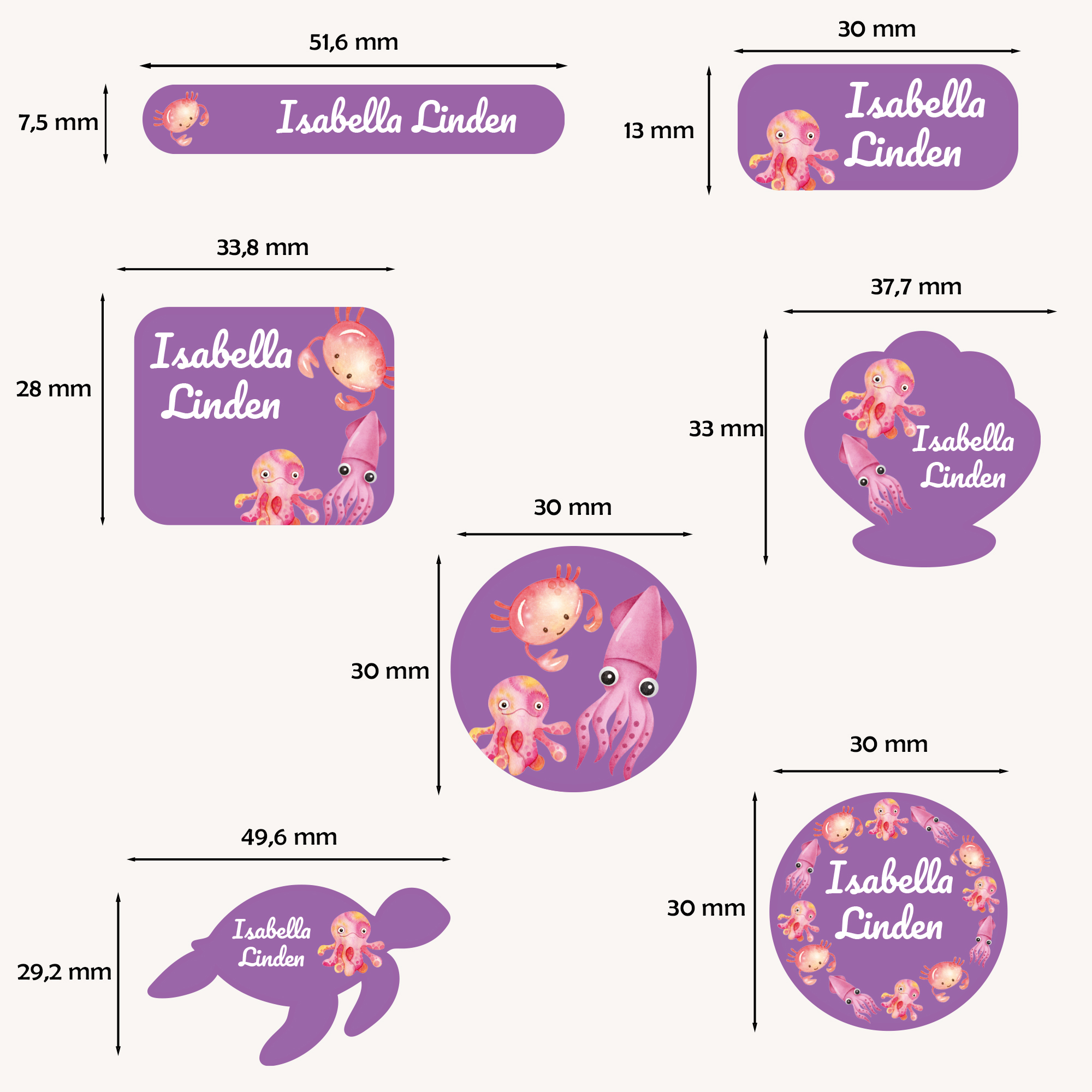Naklejki imienne wodoodporne – zdjęcie 2