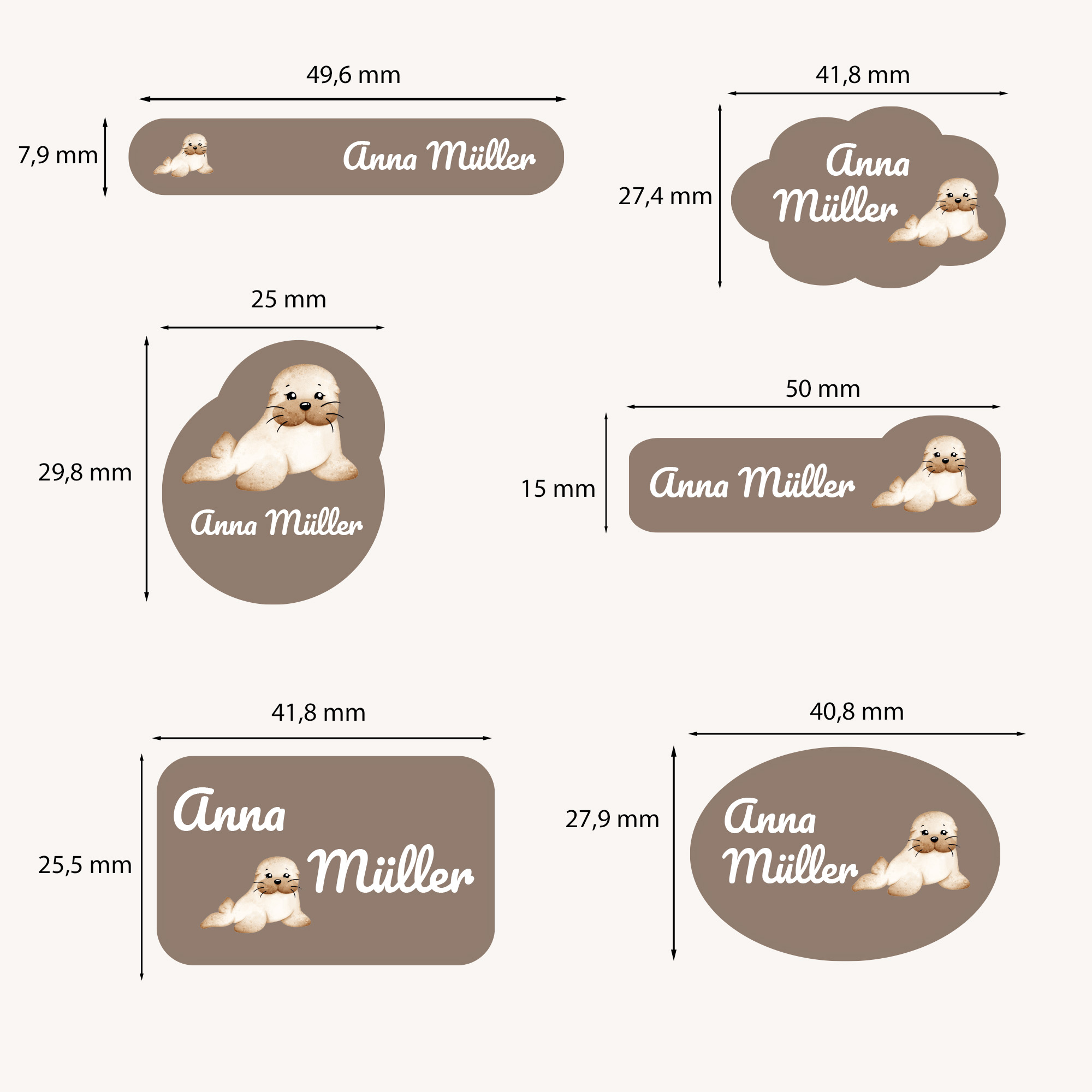 Naklejki imienne wodoodporne – zdjęcie 2