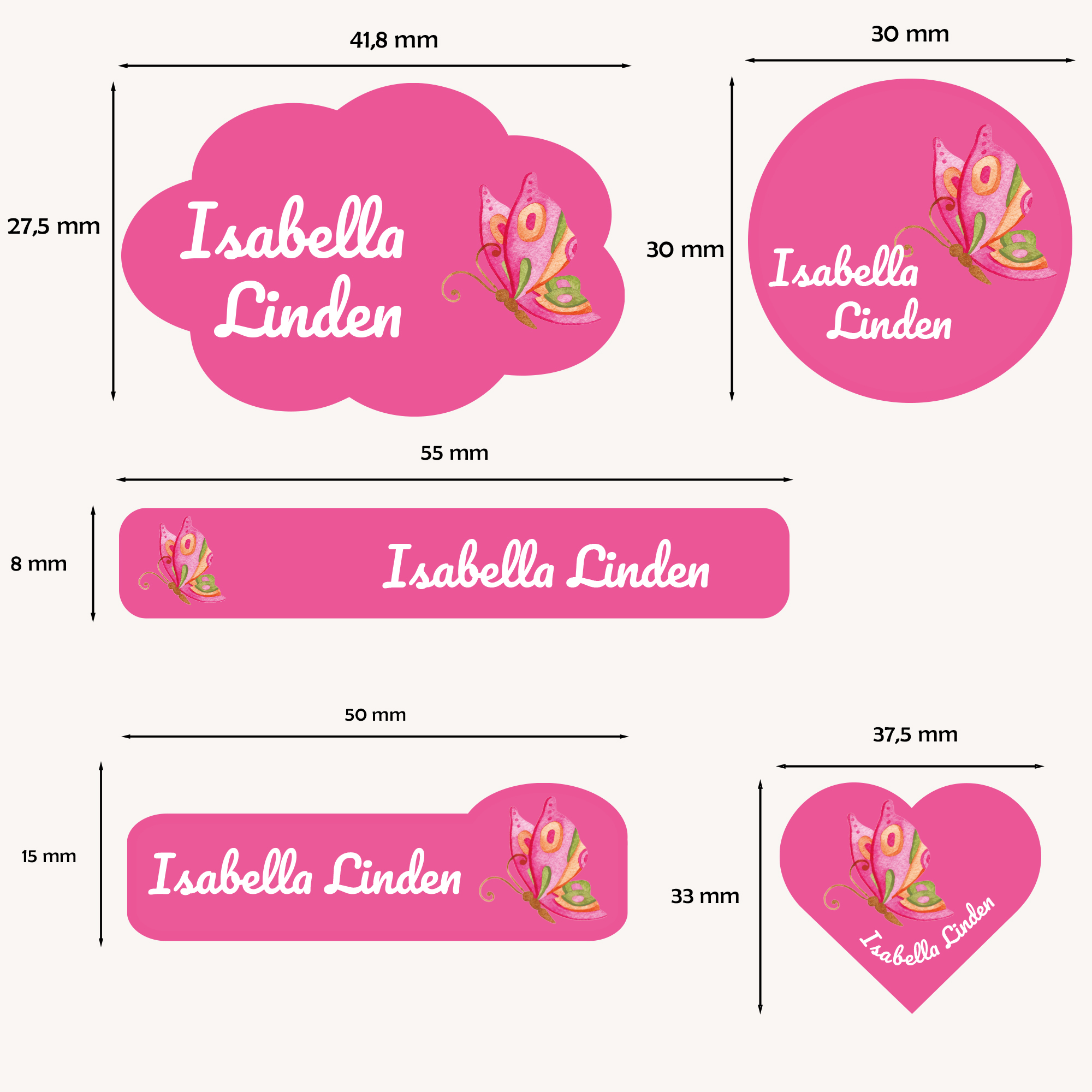 Naklejki imienne wodoodporne – zdjęcie 2