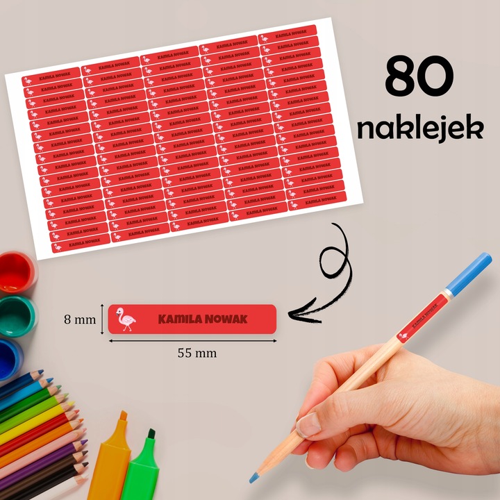 Naklejki imienne wodoodporne – zdjęcie 2