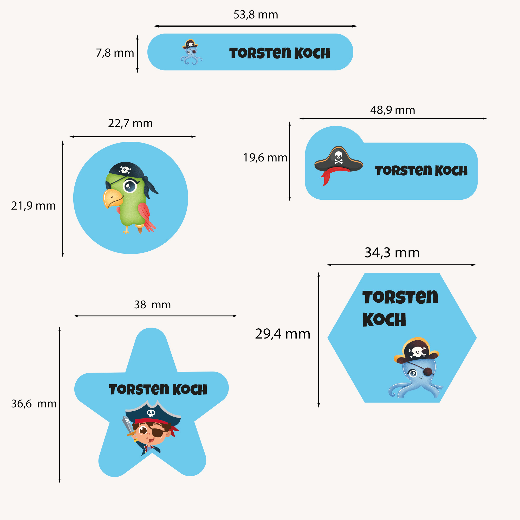 Naklejki imienne wodoodporne – zdjęcie 2