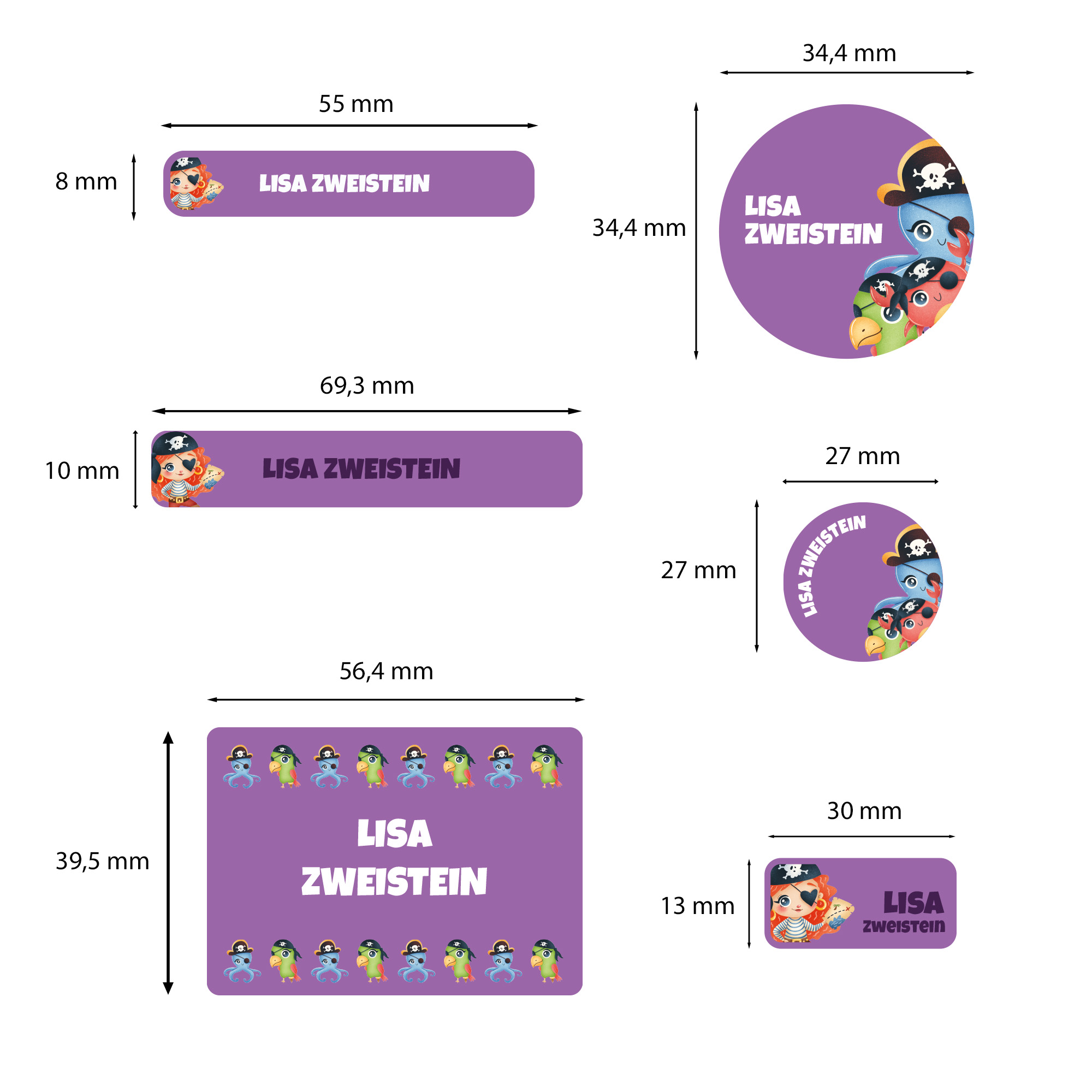 Naklejki imienne wodoodporne – zdjęcie 2