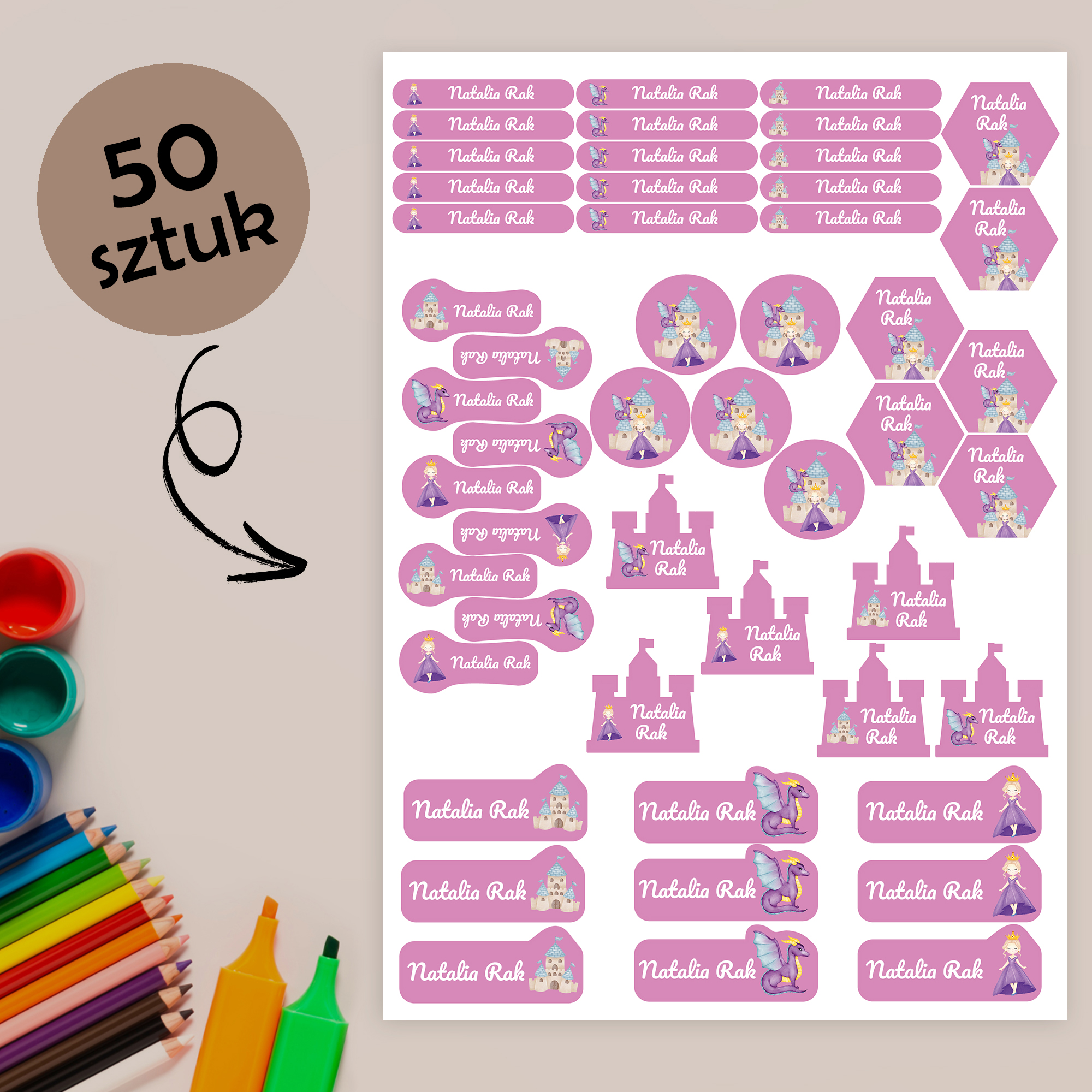 Naklejki imienne wodoodporne – zdjęcie 1