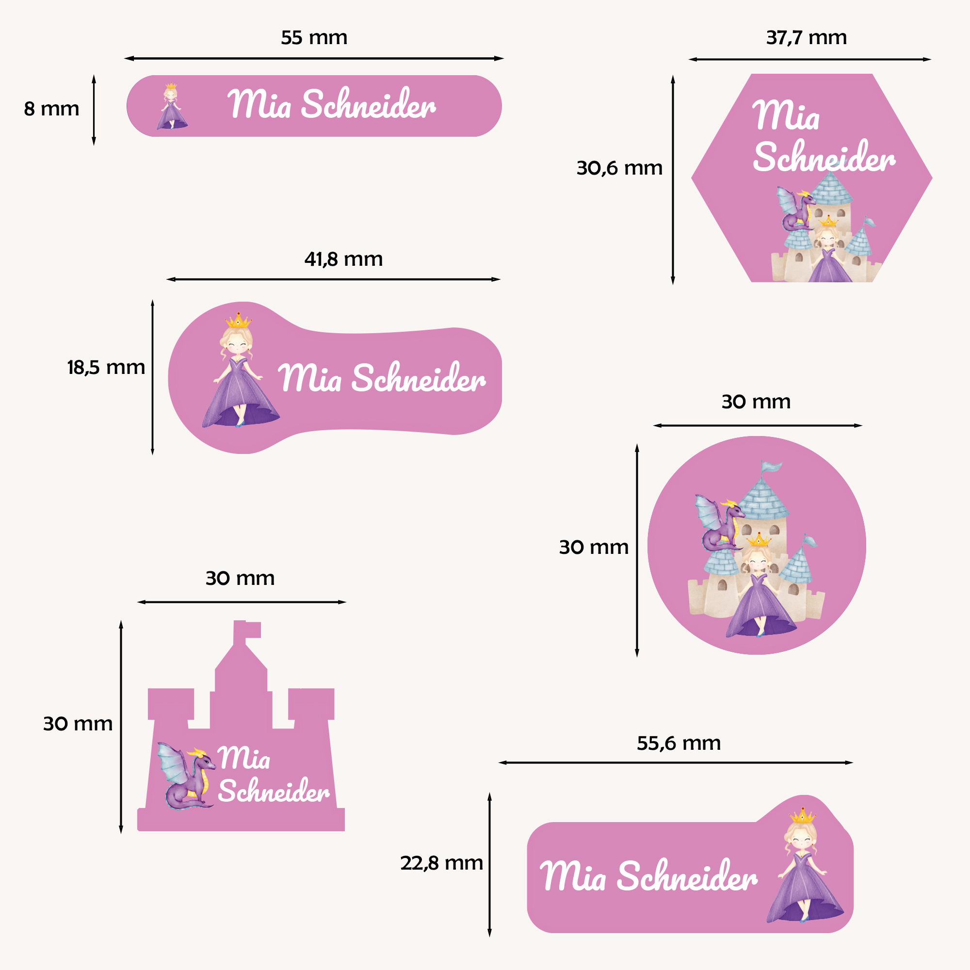Naklejki imienne wodoodporne – zdjęcie 2
