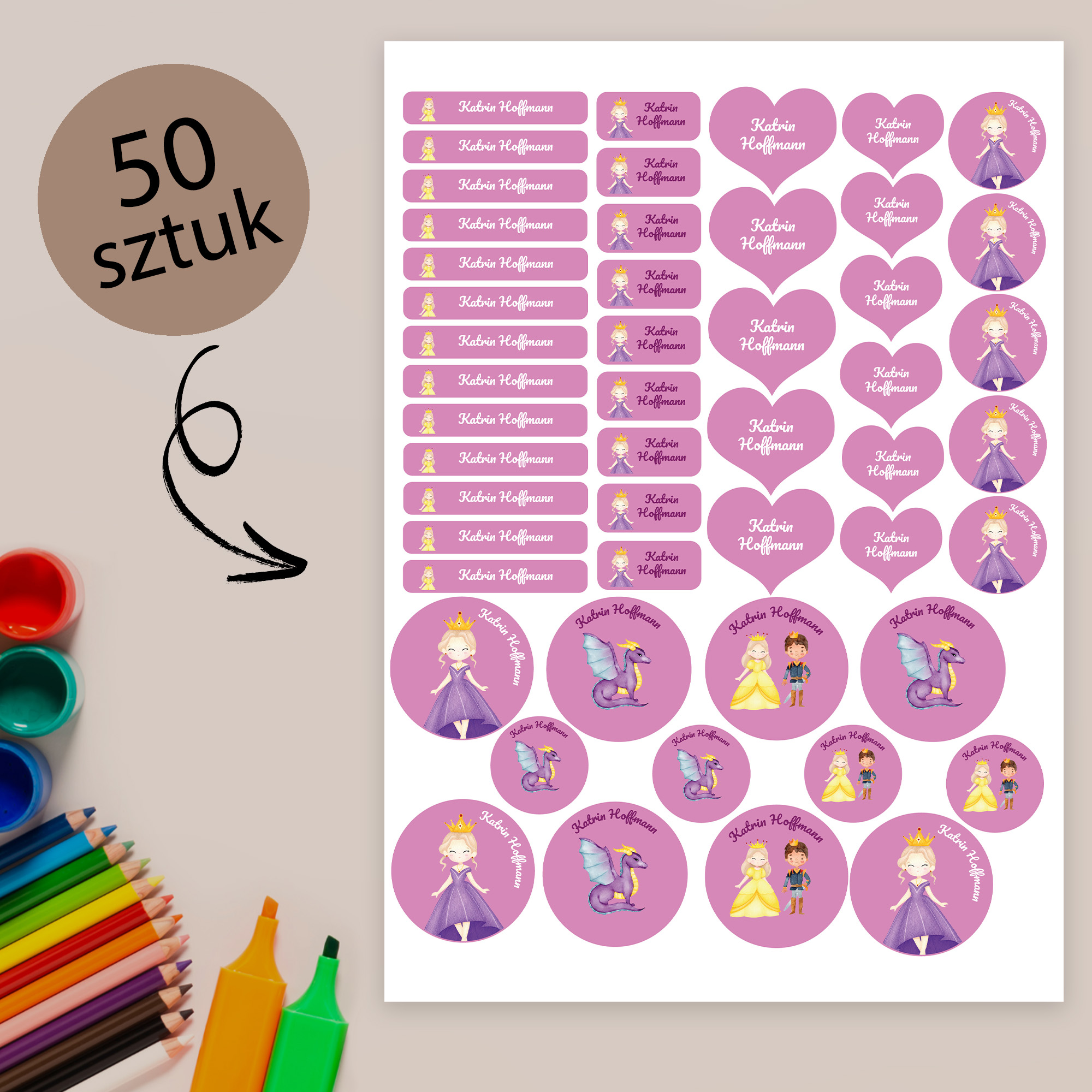 Naklejki imienne wodoodporne – zdjęcie 1