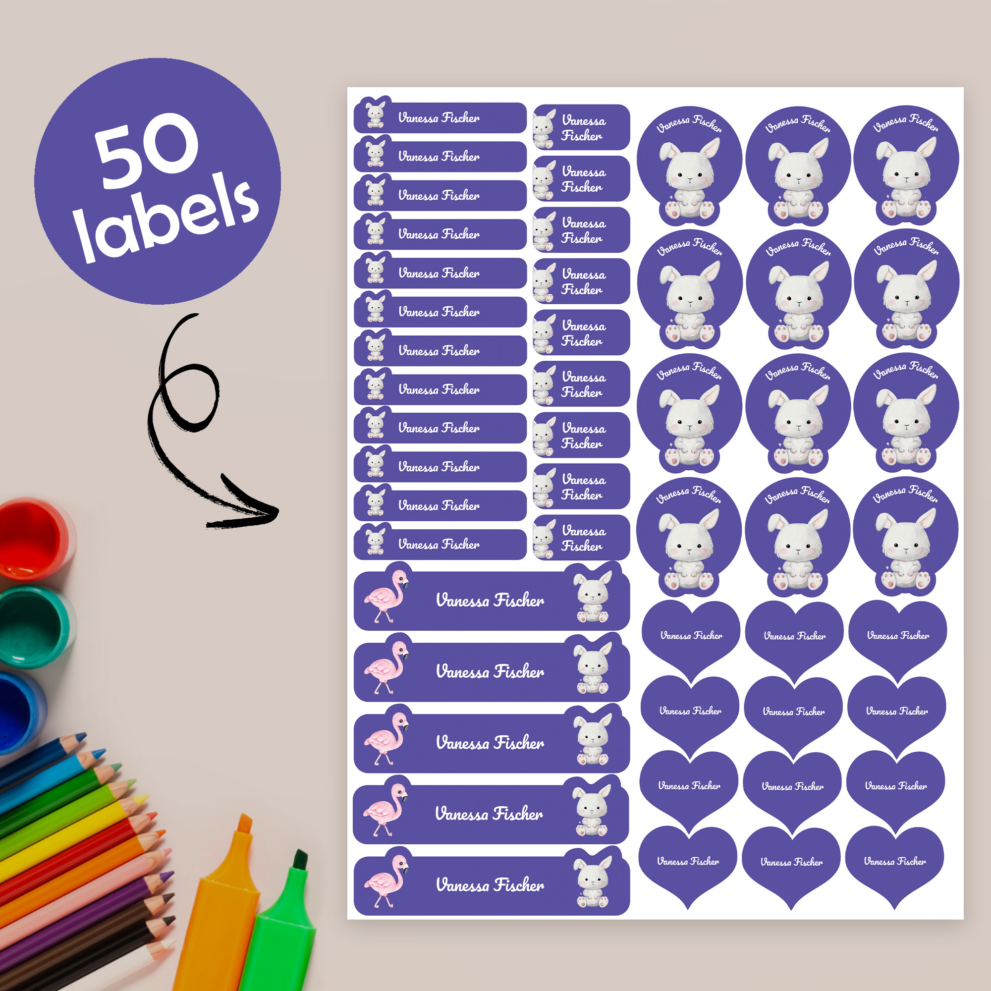 Naklejki imienne wodoodporne – zdjęcie 1