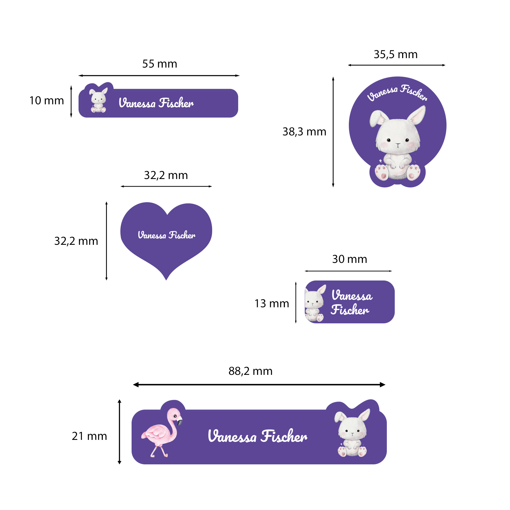 Naklejki imienne wodoodporne – zdjęcie 2