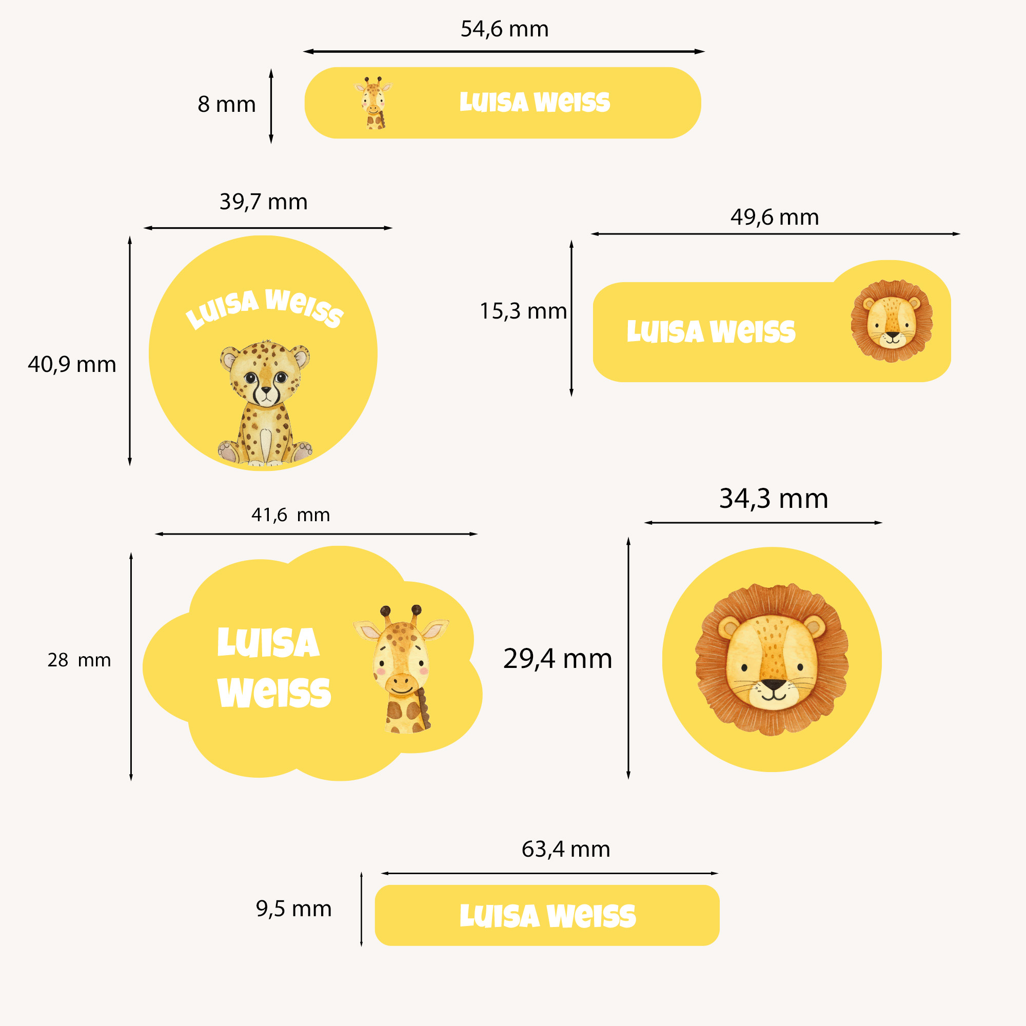 Naklejki imienne wodoodporne – zdjęcie 2