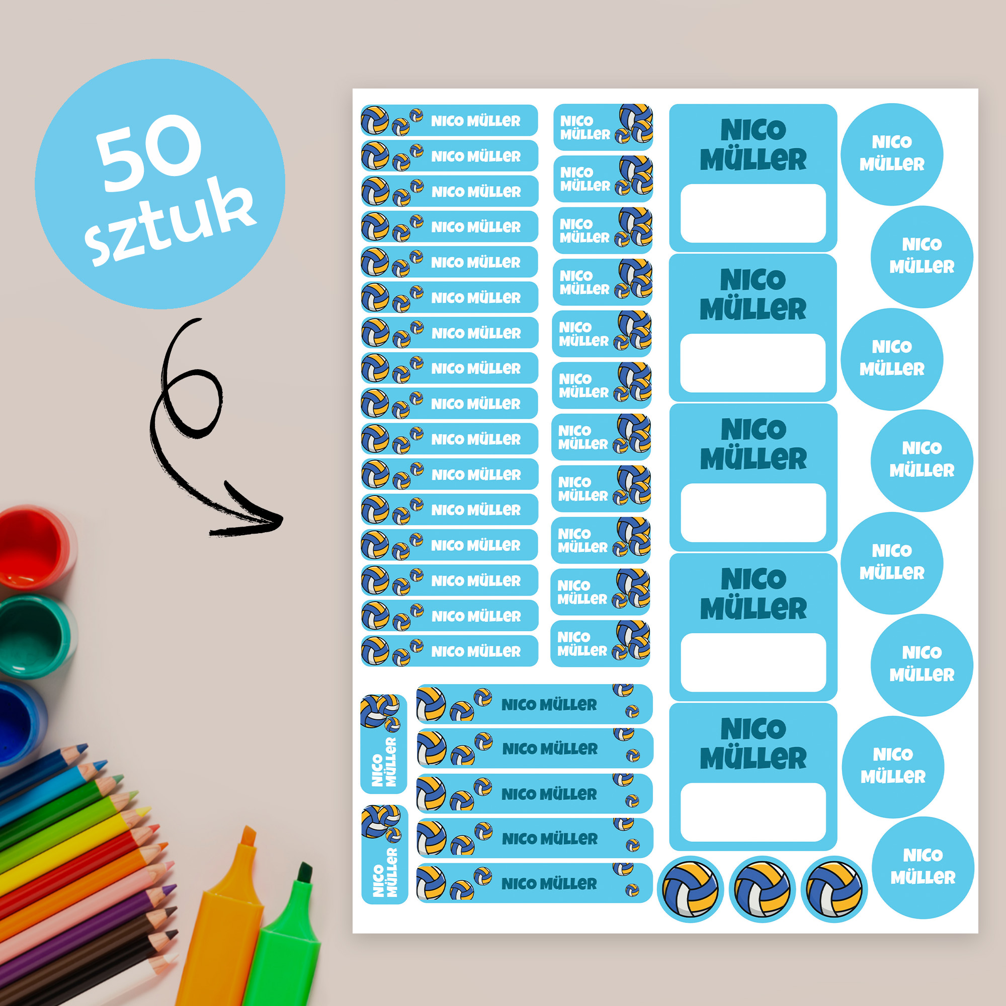 Naklejki imienne wodoodporne – zdjęcie 1