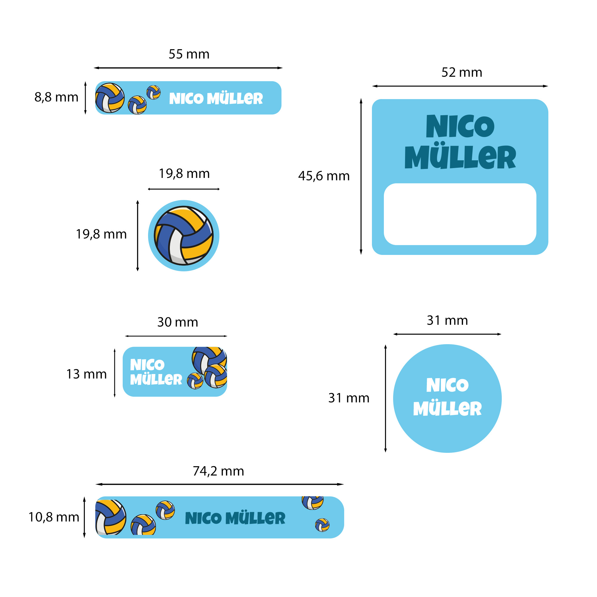 Naklejki imienne wodoodporne – zdjęcie 2