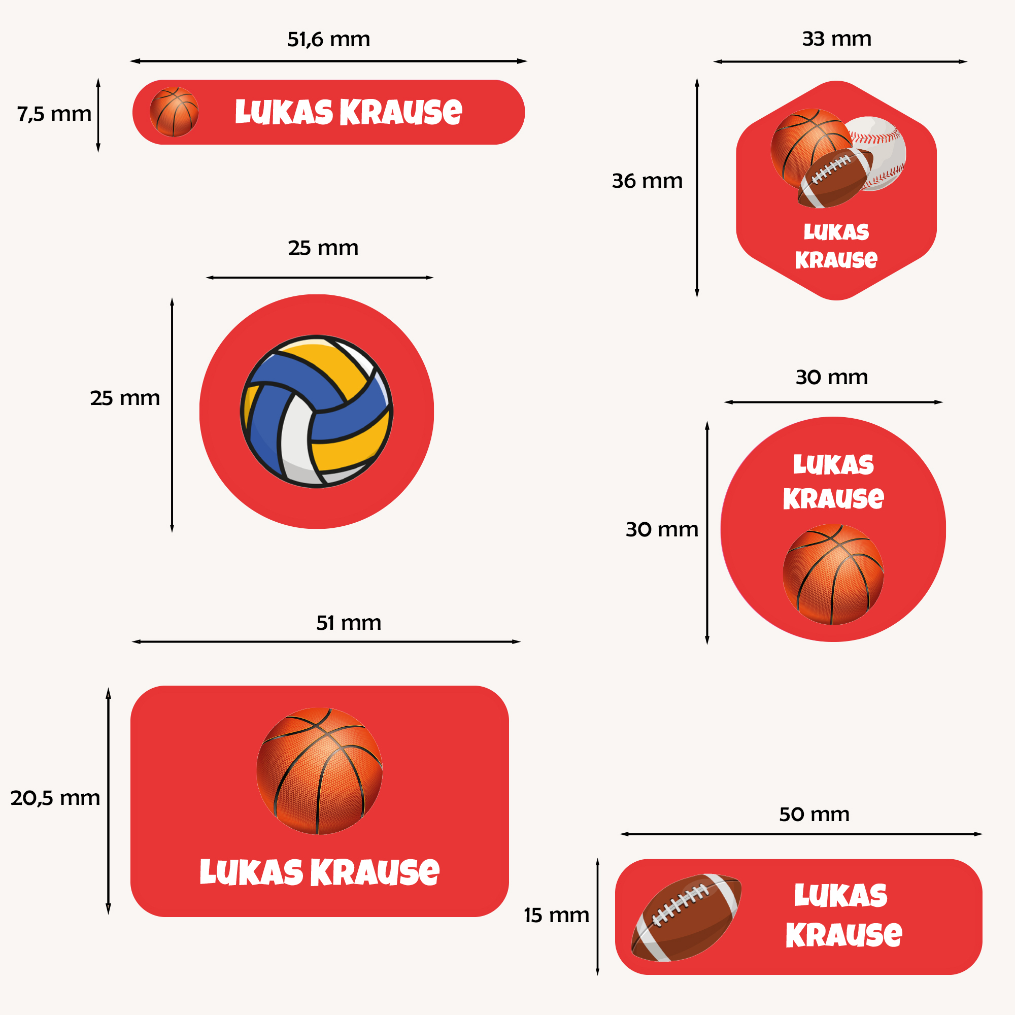 Naklejki imienne wodoodporne – zdjęcie 2