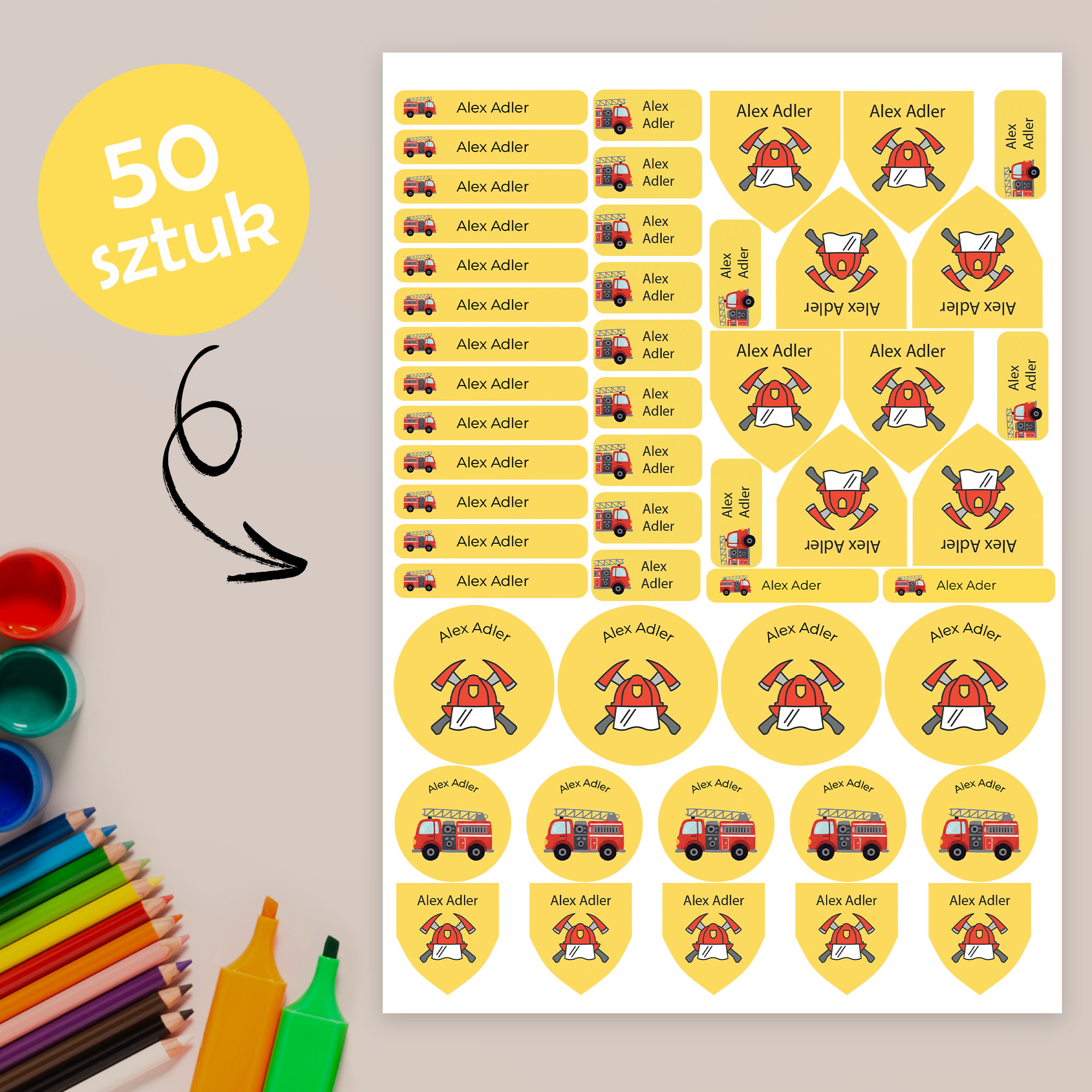 Naklejki imienne wodoodporne – zdjęcie 1