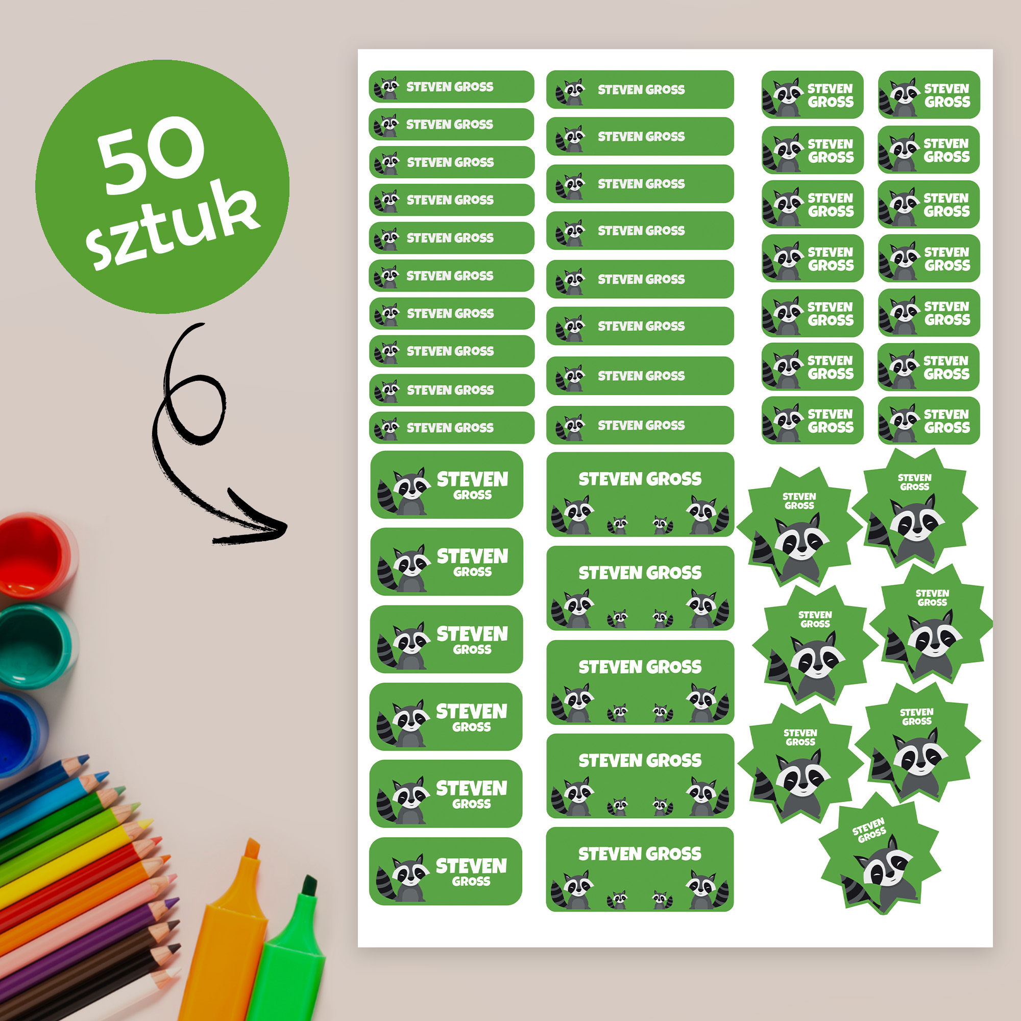 Naklejki imienne wodoodporne – zdjęcie 1