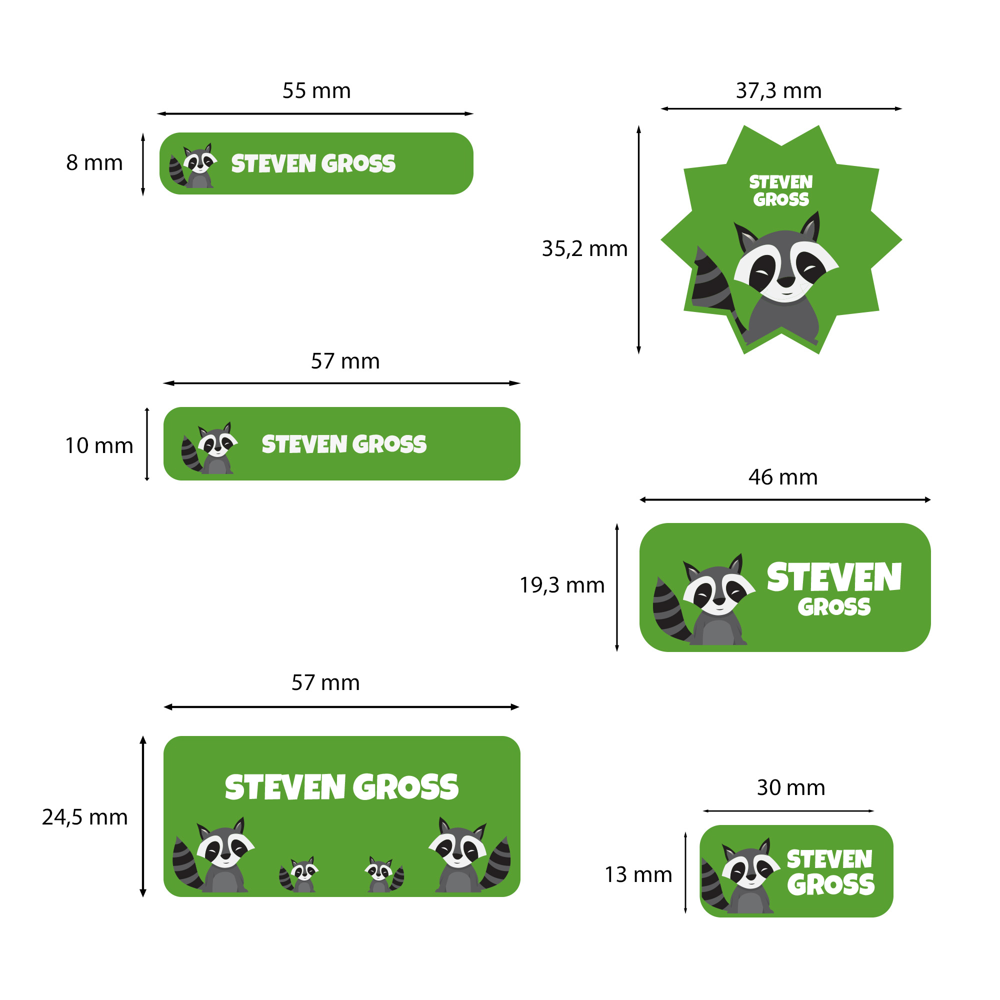 Naklejki imienne wodoodporne – zdjęcie 2