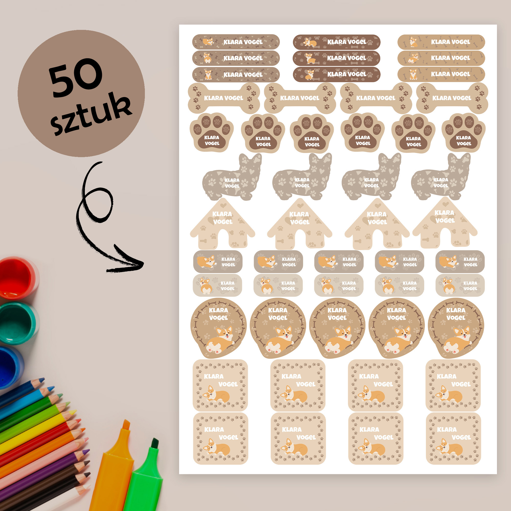 Naklejki imienne wodoodporne – zdjęcie 1