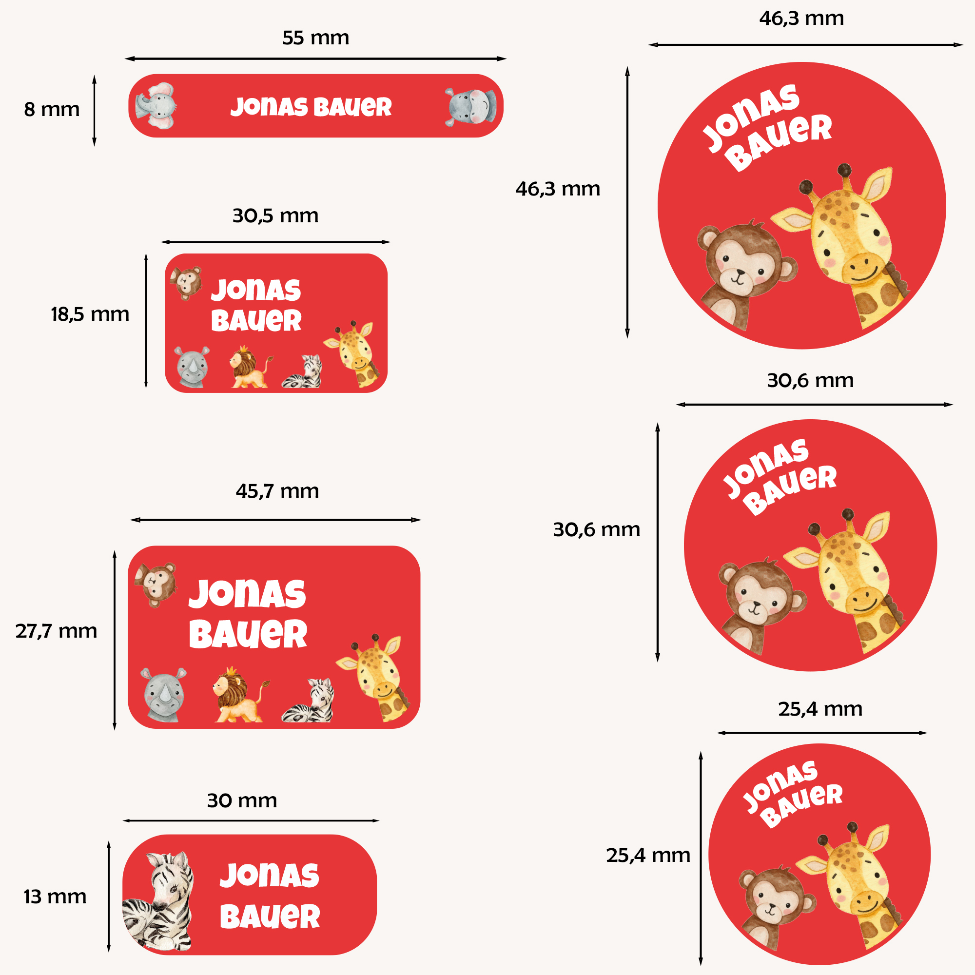 Naklejki imienne wodoodporne – zdjęcie 2