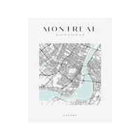 Poster Montreal Stadtplan quadratisch 50X70 cm