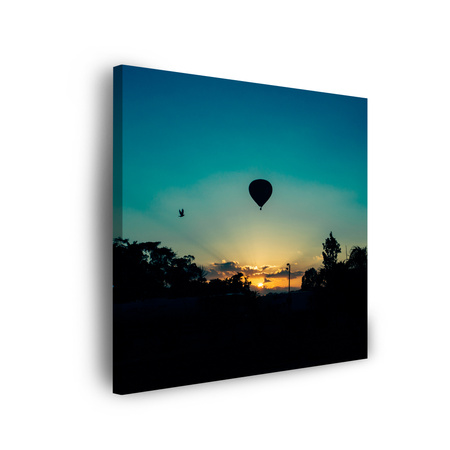 Obraz na płótnie Natura Zmierzch balon 40x40 cm
