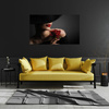 Obraz na płótnie Kobieta z Czerwoną Różą Czerwone Usta Elegancja 100x80 cm