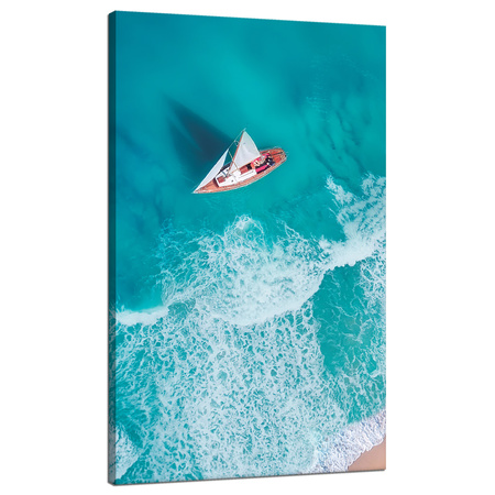 Obraz na płótnie Żaglówka Fale Piasek Brzeg 70x120 cm
