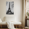 Obraz na płótnie Czarno-biała Wieża Eiffla Francja Retro 80x120 cm