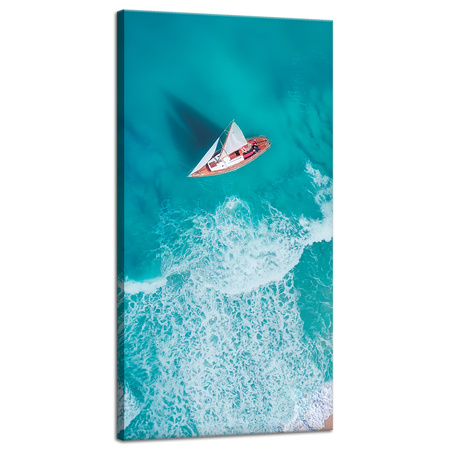 Obraz na płótnie Żaglówka Fale Piasek Brzeg 40x80 cm