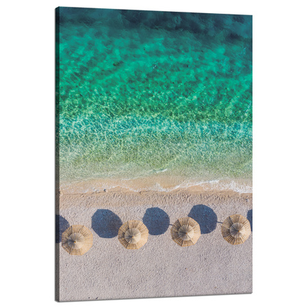 Obraz na płótnie Plaża Odpoczynek Wakacje Woda Fale 80x120 cm