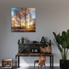 Obraz na płótnie Drzewa Zima Wschodzące Słońce  60X60 cm