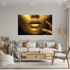 Obraz na płótnie Złota Twarz Kobiety Złote Usta 100x80 cm