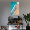 Obraz na płótnie Mężczyzna na Plaży Fale Woda Słońce 80x120 cm