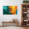 Obraz na płótnie Złota Twarz Krople Wody na Ciele 100x80 cm