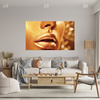 Obraz na płótnie Złota Twarz i Usta Sztuka Styl 100x80 cm