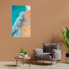 Obraz na płótnie Mężczyzna na Plaży Fale Woda Słońce 80x120 cm