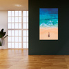 Obraz na płótnie Kobieta Plaża Słońce Fale 80x120 cm