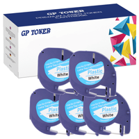 5x Taśma do Dymo LetraTag 59422 12mm x 4m Biała Plastik - zamiennik GP-DY59422 x5