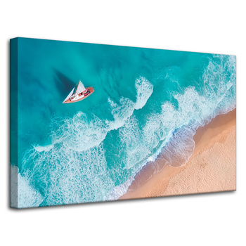 Obraz na płótnie Żaglówka Fale Piasek Brzeg 80x50 cm