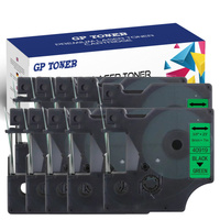 10x Taśma do DYMO D1 9mm 7m Zielona czarna GP-DY40919 x10