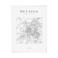 Plakat Mapa miasta Beijing kwadrat 21X29,7 cm + ramka biała
