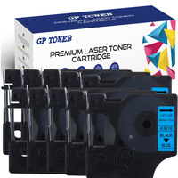 10X Taśma do DYMO D1 6mm 7m Niebiesko czarna GP-DY43616 x10