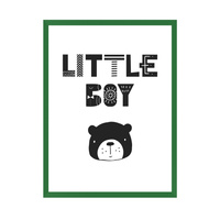 Plakat Dziecięce Little boy 30X40 cm + ramka zielona