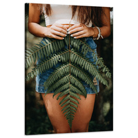 Obraz na płótnie Botanika Liść paproci 60x90 cm