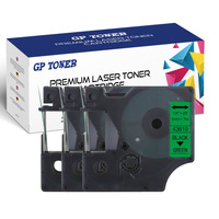 3 Taśma do DYMO D1 6mm 7m Zielono czarna GP-DY43619 x3